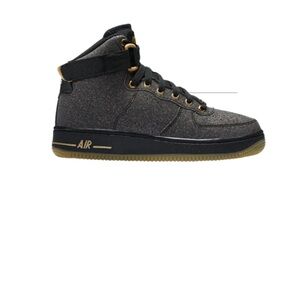 Nike Kids High-Top Sneaker in Black and Gold